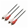 Image de Câble audio stéréo 2x rca mâles - 2x rca mâles 1,5 m noir