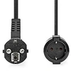 Image de - Rallonge de câble d'alimentation - power CEE 7/7 (M) incliné pour power CEE 7/7 (F) - 3 m - rond - noir