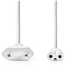 Image de - Câble d'alimentation - Europlug (M) pour power IEC 60320 C7 - 3 m - blanc