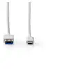 Image de - Câble USB - 24 pin USB-C (M) pour USB type A (M) - USB 3.1 Gen 2 - 20 V - 5 A - 2 m - rond, Alimentation USB (5A, 100 W) - blanc