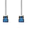 Image de - Cordon de raccordement - RJ-45 (M) pour RJ-45 (M) - 50 cm - SF/UTP - CAT 6a - sans halogène, moulé, rond, sans crochet, bloqué - gris