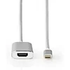 Image de - Câble vidéo/audio - 24 pin USB-C mâle pour HDMI, 24 pin USB-C femelle - 2 m - argent - moulé, support 4K