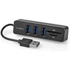 Image de Nedis USB 2.0 Hub 3 Ports USB-A + Lecteur carte (micro)SD