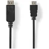 Image de Câble Display Port DisplayPort Mâle HDMI Connecteur 4K@30Hz Plaqué nickel 2.00 m Rond PVC Noir Label