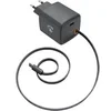 Image de Chargeur USB-C 30W Câble Rétractable Power Delivery 3.0 GaN Noir