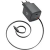 Image de Chargeur USB-C 65W Câble Rétractable Power Delivery 3.0 GaN Noir