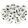 Image de 300 perles Alphabet 7 mm - blanc et noir
