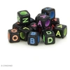 Image de Perles alphabet Cubes - Noir à écriture multicolore - 5 mm - 300 pcs environ