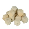 Image de 8 perles en bois polygonales 20 x 27 mm