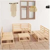 Image de Salon de jardin GENERIQUE bois massif 7 pieces 70 x 70 x 30 cm