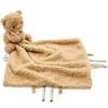 Image de Doudou mouchoir Ours Teddy beige 27x27 cm