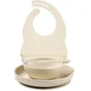 Image de Coffret Repas 4 Pièces Silicone Beige - Bol ventouse, cuillère - Dès 4 mois