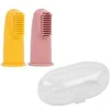 Image de Set de 2 Brosses à Dents Silicone - Rose et Ocre - Dès 6 mois