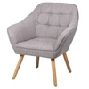 Image de - Fauteuil Oly en tissu avec Pieds en bois - Gris clair - Oly