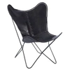 Image de Fauteuil Design en Cuir "Papillon" 92cm Noir
