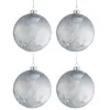 Image de Lot de 4 Boules de Noël "Glacé" 10cm Bleu