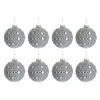 Image de Lot de 8 Boules de Noël "Antique Ronde" 8cm Gris