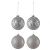 Image de Lot de 4 Boules de Noël Design "Atop" 10cm Gris