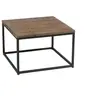 Image de Table d'appoint bois massif foncé et métal noir Uchio L 60 cm