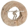 Image de Statue Personnage Bois Naturel et Aluminium