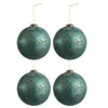 Image de Lot de 4 Boules de Noël "Antique Azur" 14cm Bleu