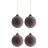 Image de Lot de 4 Boules de Noël Perles 10cm Bordeaux