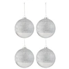 Image de Lot de 4 Boules de Noël "Lignes Verre" 12cm Argent