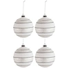 Image de Lot de 4 Boules de Noël "Paillettes Lignes" 10cm Blanc