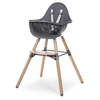Image de CHILDHOME Evolu 2 Chaise Haute 2 en 1 + Arceau Naturel Anthracite
