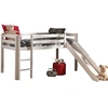Image de PINO Lit mezzanine avec toboggan pin massif Blanc 209 x 217 x 114 cm