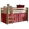 Image de Lit mezzanine 90x200 cm avec tente clown pin massif clair Pino