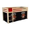 Image de Vipack PINO Lit Compact Pin Massif Naturel 209 x 105 x 114 cm + Rideau de lit Pirate
