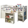 Image de PINO Lit sureleve avec sommier + bureau + bibliothèque + commode + tablette penderie
