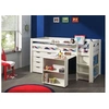 Image de Vipack PINO Lit avec sommier Blanc + Bureau + bibliothèque + Commode + tablette penderie