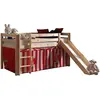 Image de Vipack PINO Lit Compact avec Toboggan Pin Massif Nature + Rideau de lit Chucky
