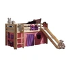 Image de Vipack PINO Lit Compact avec Toboggan Pin Massif Nature + Rideau de lit Bella