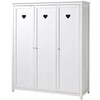 Image de Armoire 3 portes bois laqué blanc Coeur