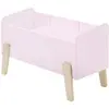 Image de Coffre à jouets laqué vieux rose et pieds bois massif clair Kiddy