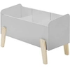 Image de Coffre à jouets laqué gris et pieds bois clair Kiddy