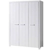 Image de Armoire 3 portes pin massif laqué blanc Erik