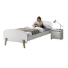 Image de KIDDY Lit simple en bois laqué et brut et sommier + Chevet enfant bois laqué 1 porte