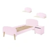 Image de KIDDY Lit en bois laqué et brut et sommier + Chevet 1 porte + Etagère 45 cm + Etagère 65cm