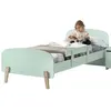 Image de KIDDY Lit simple en bois laqué et brut et sommier Vert + Barrière de sécurité Vert