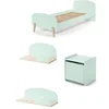 Image de KIDDY Lit en bois laqué et brut et sommier + Chevet 1 porte + Etagère 45 cm + Etagère 65cm