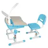 Image de Bureau inclinable réglable bois et métal bleu et bois clair Comfortline