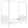 Image de AMORI Lit simple à baldaquin 90x200cm laqué blanc + sommier