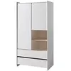 Image de KIDDY Armoire 2 portes 2 tiroirs pin massif laqué blanc