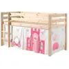 Image de PINO Lit Compact Pin Massif Naturel 209 x 105 x 114 cm + Rideau de lit Princess