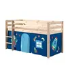 Image de PINO Lit Compact Pin Massif Naturel 209 x 105 x 114 cm + Rideau de lit Astro