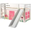 Image de PINO Lit mezzanine avec toboggan + Rideau de lit Spring
